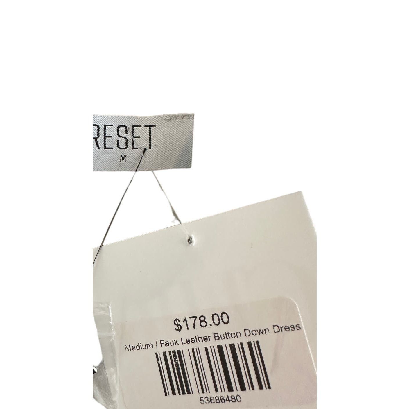 Other Reset Medium Cream Faux Leather Button Down Tie Waist Dress Size M / US 6-8 / IT 42-44 - 13 Thumbnail