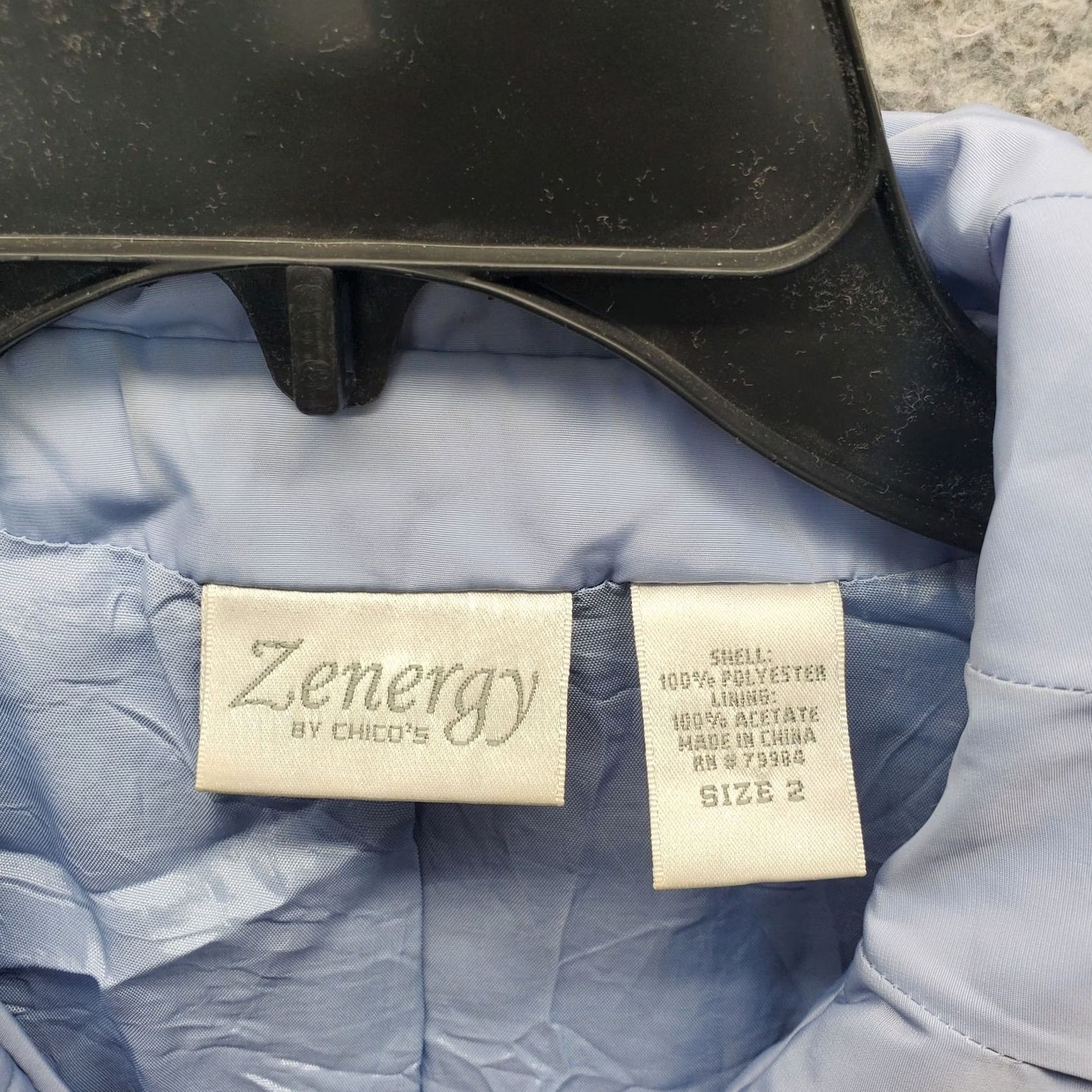 Vintage Zenergy by Chico's Periwinkle Fitted Jacket Womens Size 2 Blue Lined Collar Zip Front Jacket Size XS / US 0-2 / IT 36-38 - 5 Thumbnail