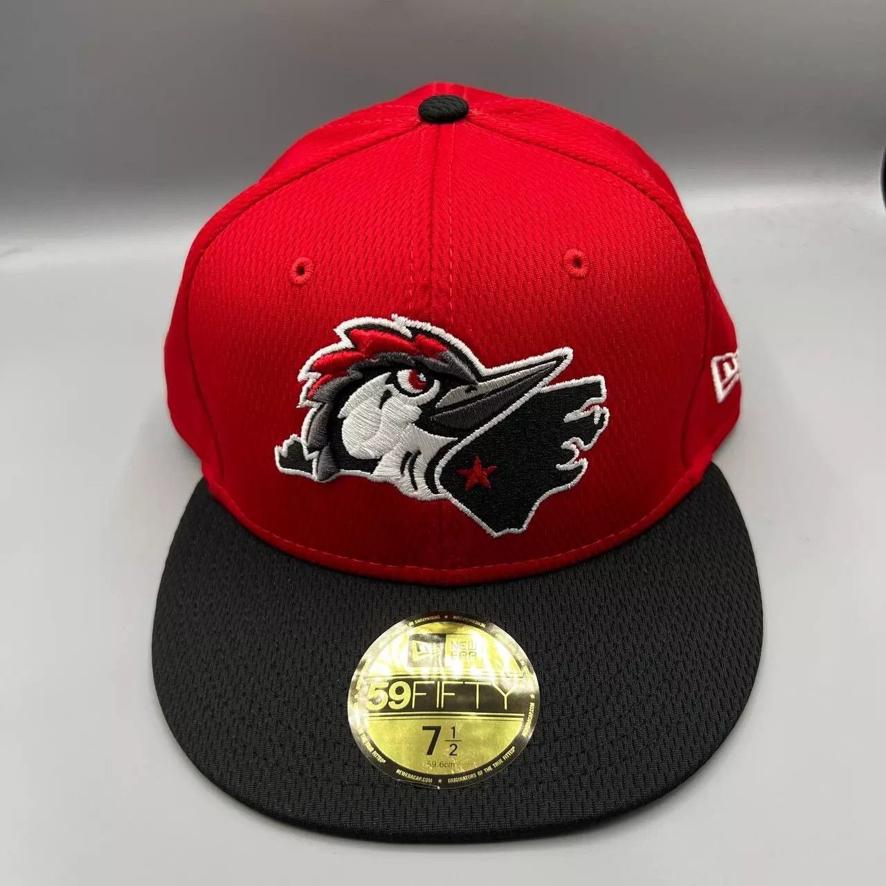 Fayetteville Woodpeckers Hat Men 7 1/2 MiLB Fitted Cap New