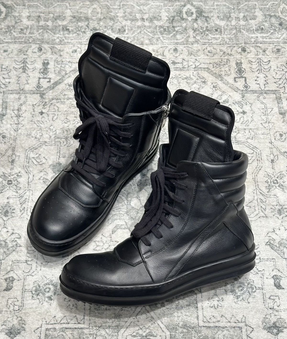 Rick Owens Rick Owens Geobasket Black Samurai High-Top Sneakers Size US 8 / EU 41 - 4 Thumbnail