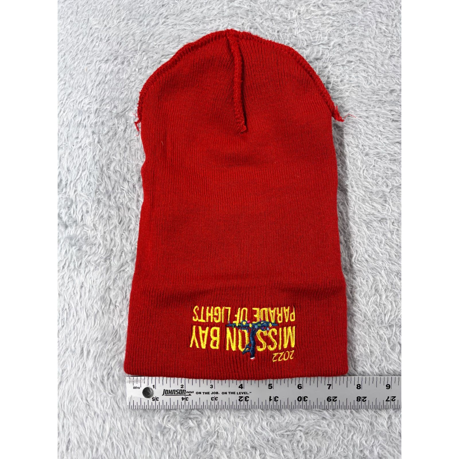 Port & Company Port & Company Beanie Adult Red Knit Acrylic 2022 Mission Bay Boat Parade of Lights Christmas Ski Outdoor Parade Hats Mens Women Size ONE SIZE - 4 Thumbnail