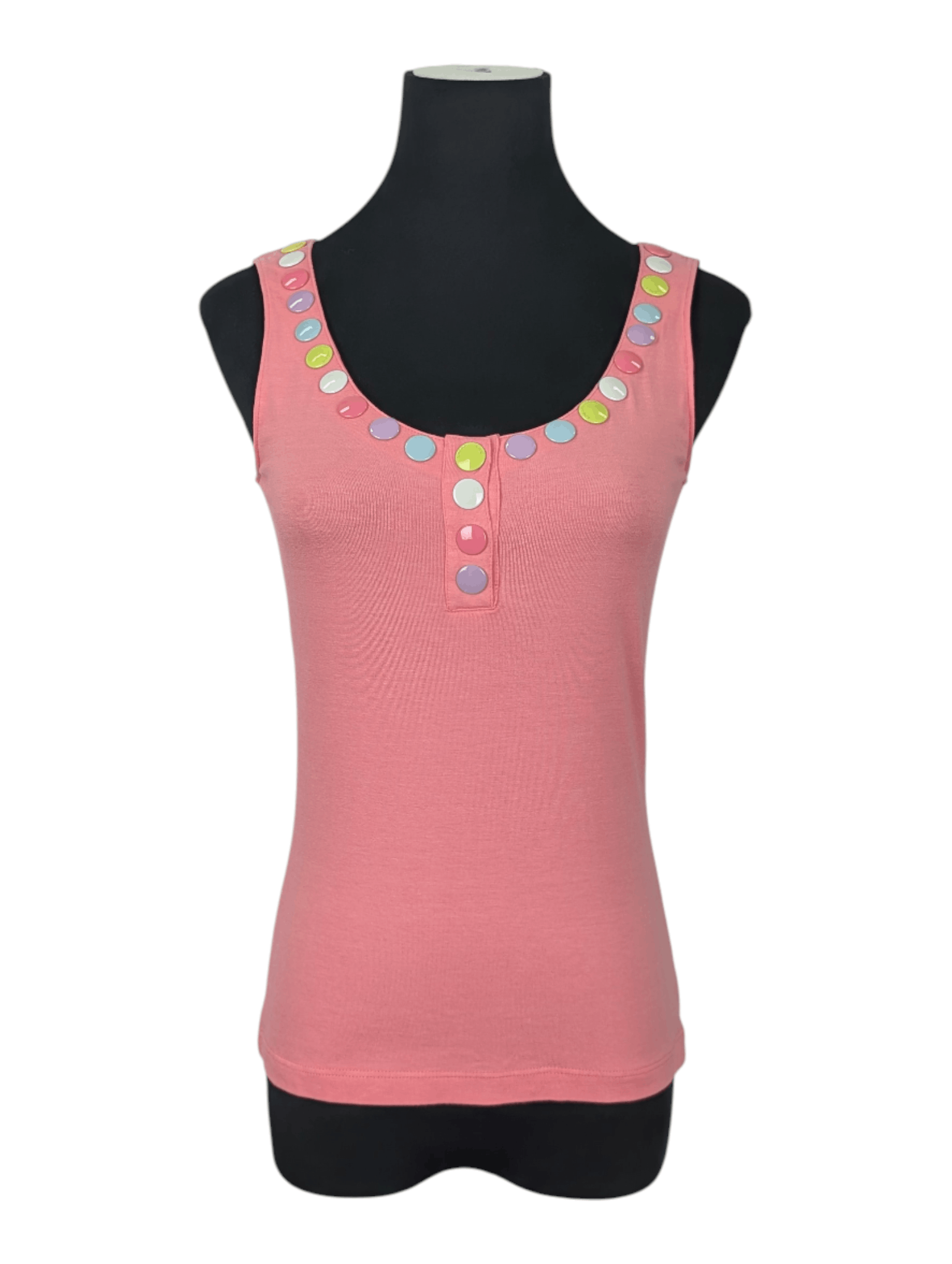 Moschino Moschino Cheap And Chic Pink Tank Top With Colorful Buttons Size S / US 4 / IT 40 - 1 Thumbnail