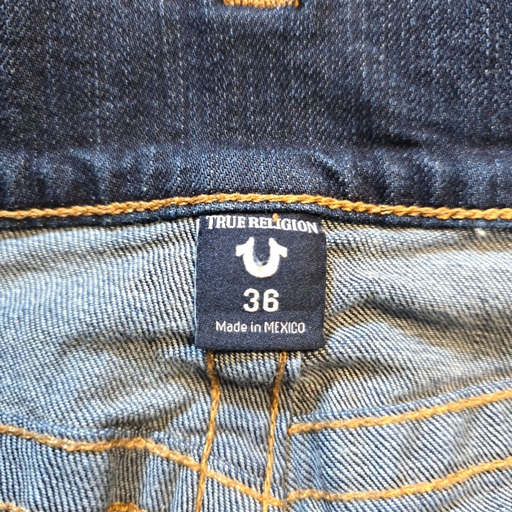 True Religion True Religion Jeans Mens 36x29 Blue Dark Wash Relaxed Straight Casual Capsule Jeans USA Mexico Denim Cotton 5-Pocket Logo Vintage No N/A Size US 36 / EU 52 - 5 Thumbnail