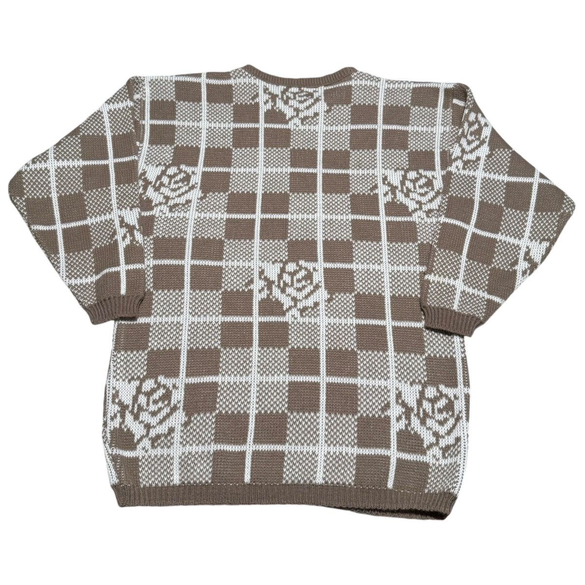 Vintage Vintage 90s Emily’s Closet Rose Checkered Sweater Women’s L Size L / US 10 / IT 46 - 3 Thumbnail