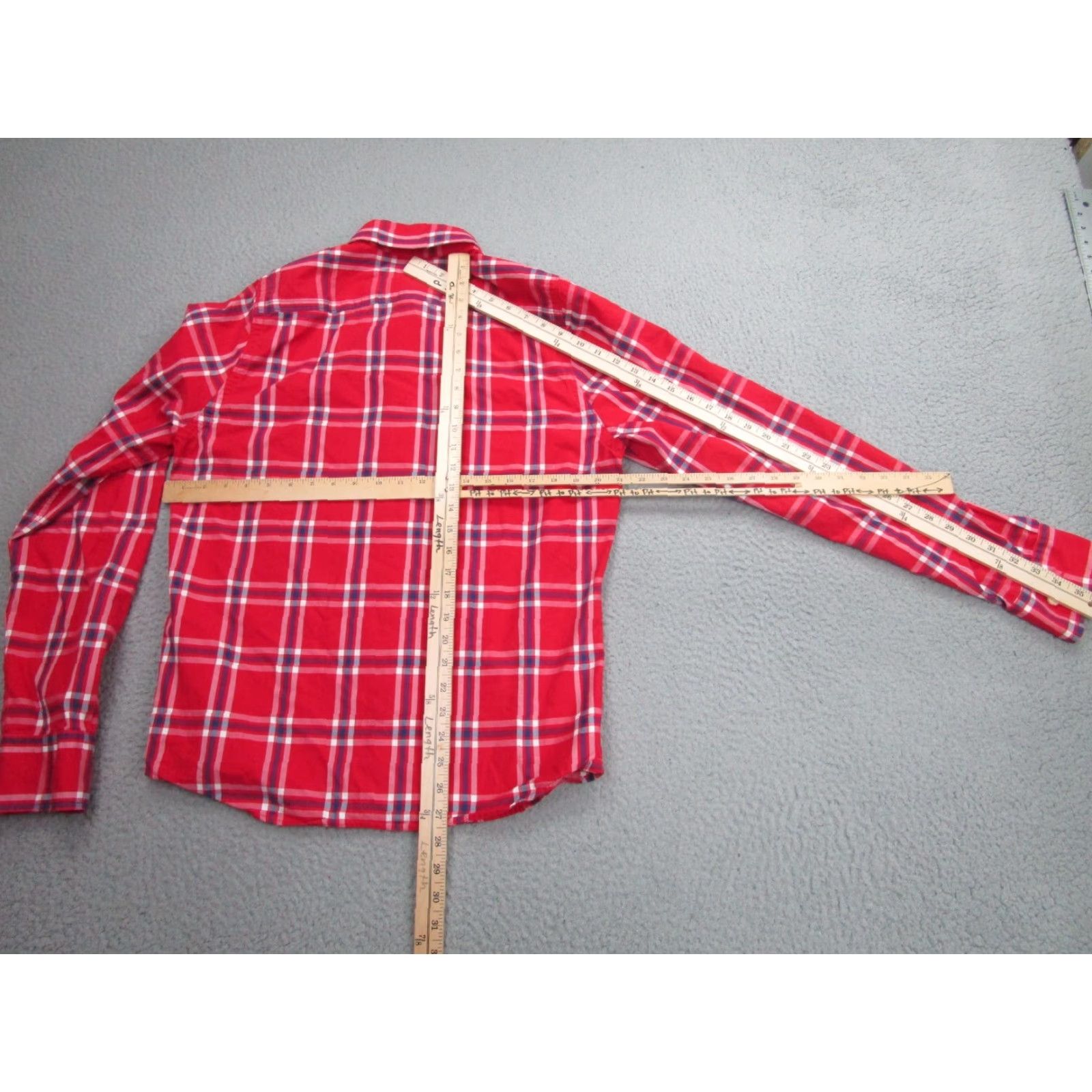 Abercrombie & Fitch VINTAGE Abercrombie & Fitch Shirt Mens L Red Navy Plaid Slim Button-Down Collared Crew Preppy 90s Mens Size US L / EU 52-54 / 3 - 6 Thumbnail