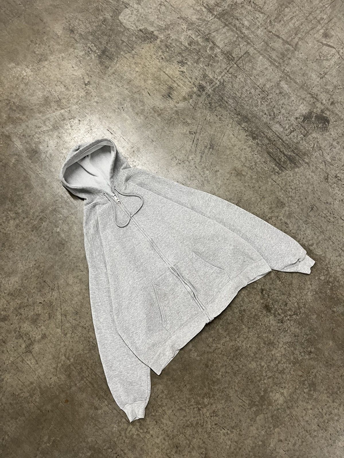 Russell Athletic × Vintage Gray blank zip up boxy fit hoodie skater streetwear hype Size US XL / EU 56 / 4 - 4 Thumbnail