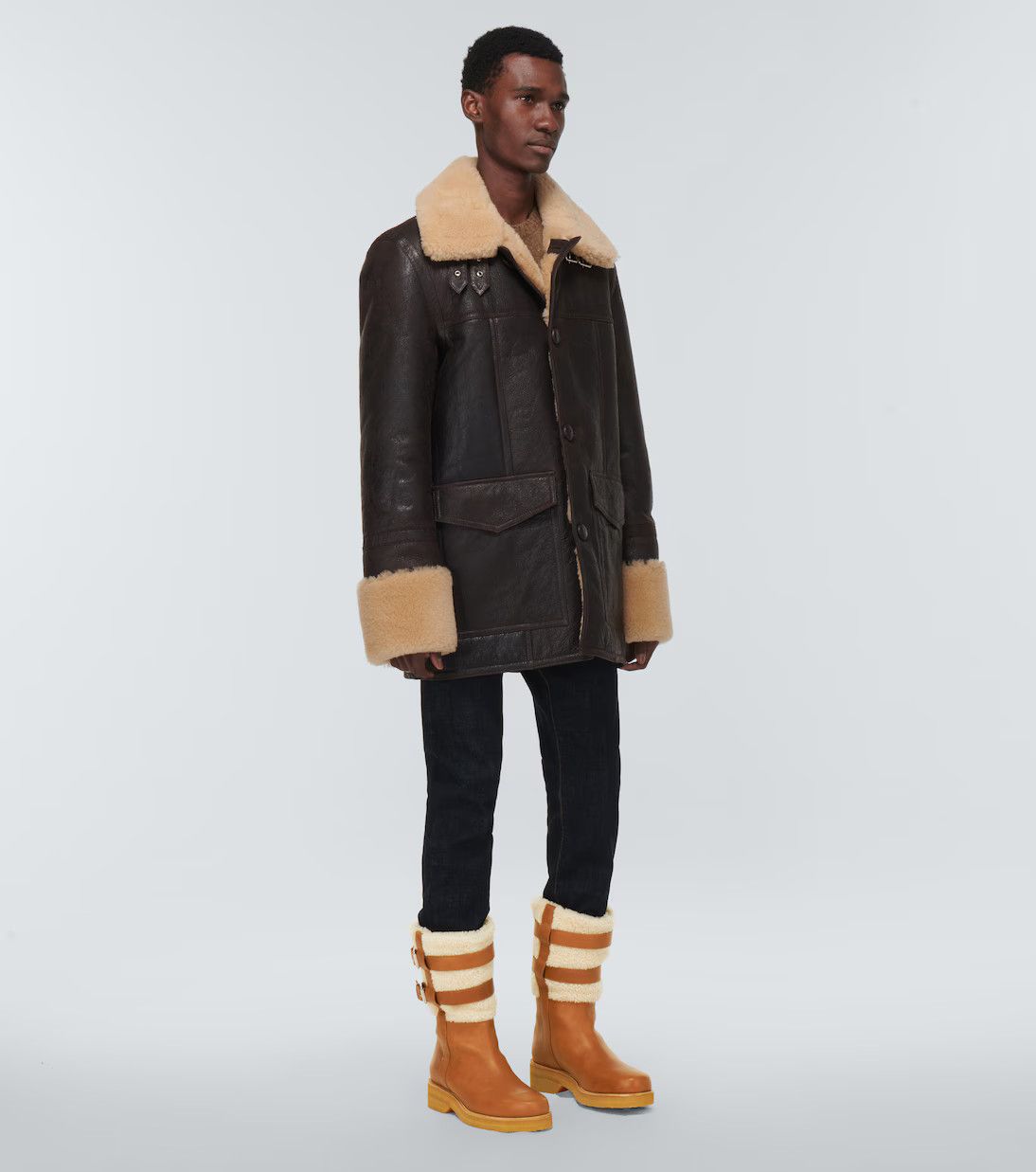 Christian Louboutin o1s1wg111224 Brodeback Sherpa 50 Calf in Brown Size US 8 / EU 41 - 7 Thumbnail