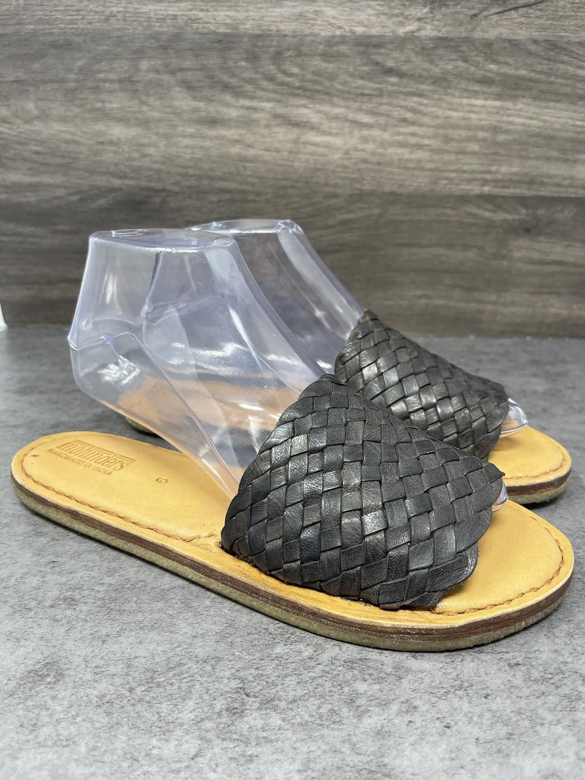 Other Mohinders Woven Sandals Womens Size 9 Black Leather Tan Size US 9 / IT 39 - 4 Thumbnail