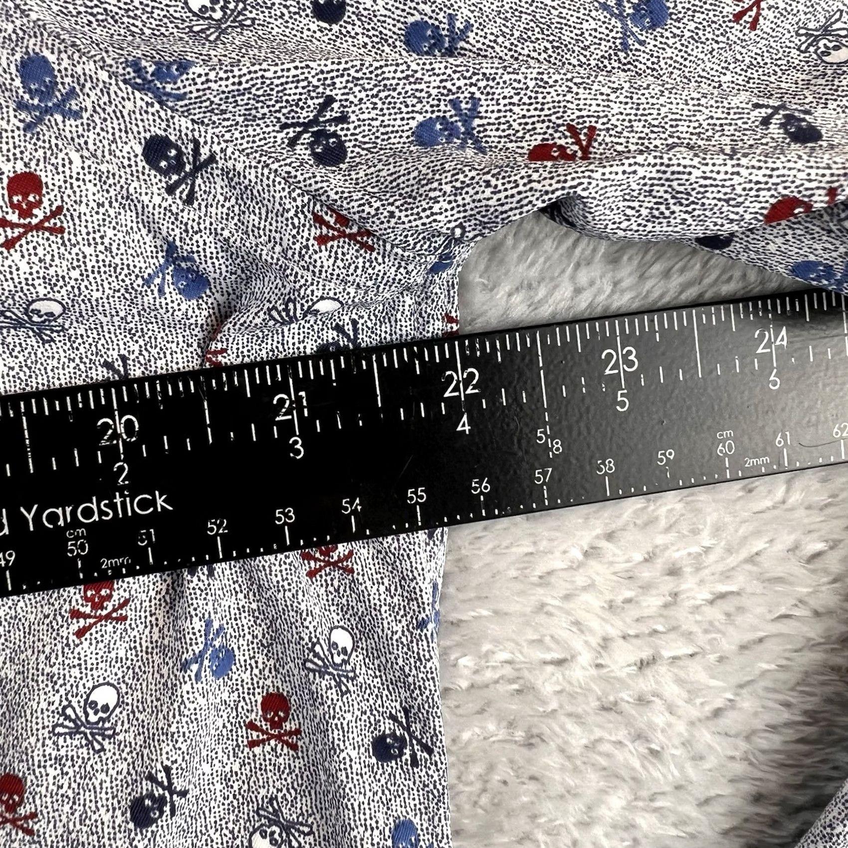 Johnston & Murphy Johnston & Murphy Skull Crossbones Micro Print Button Up Shirt Mens L Blue Cotton Long Sleeve Button-Front Classic Fit Size US L / EU 52-54 / 3 - 5 Thumbnail