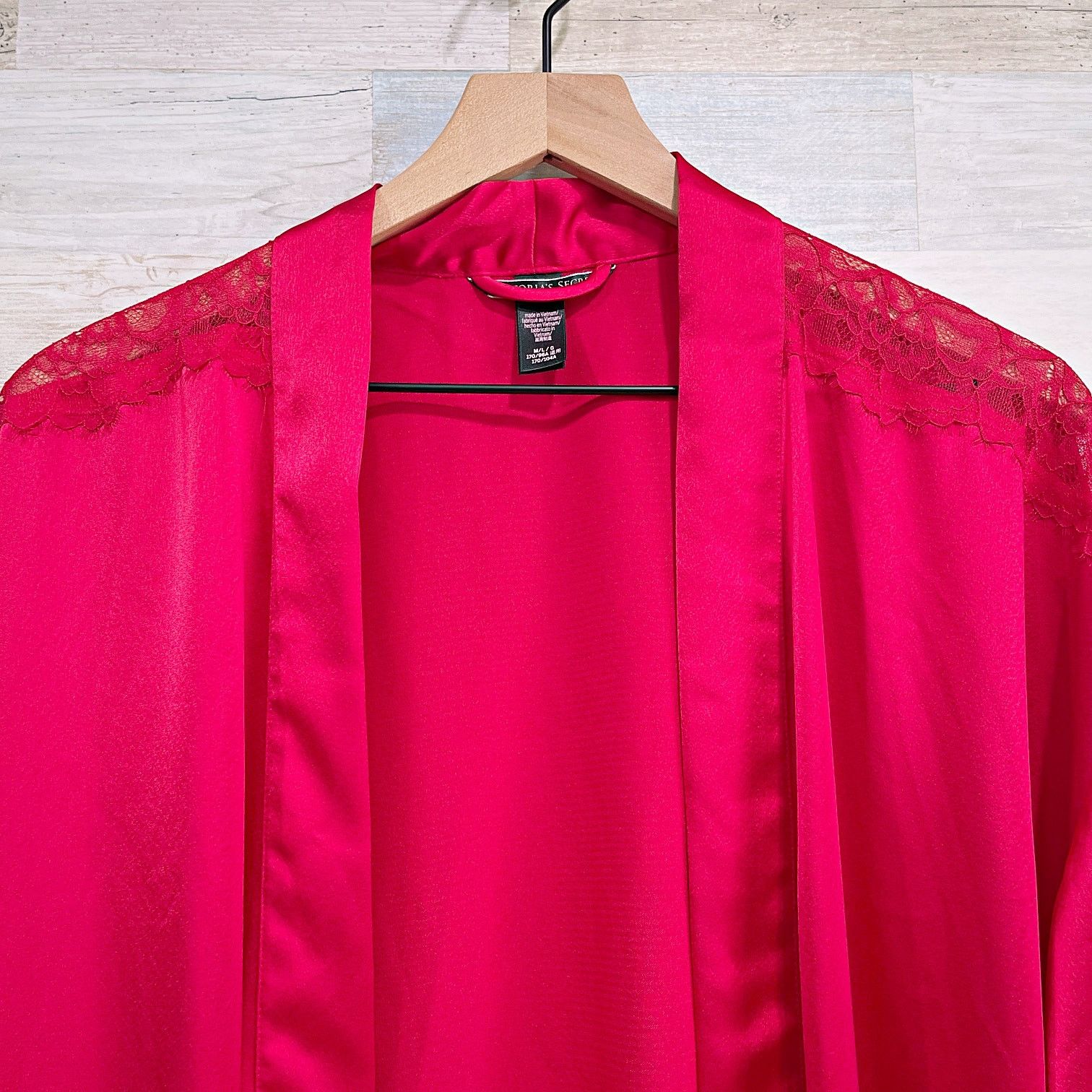 Victoria's Secret Victorias Secret Satin Lace Lingerie Robe Red Womens Medium Size ONE SIZE - 3 Thumbnail