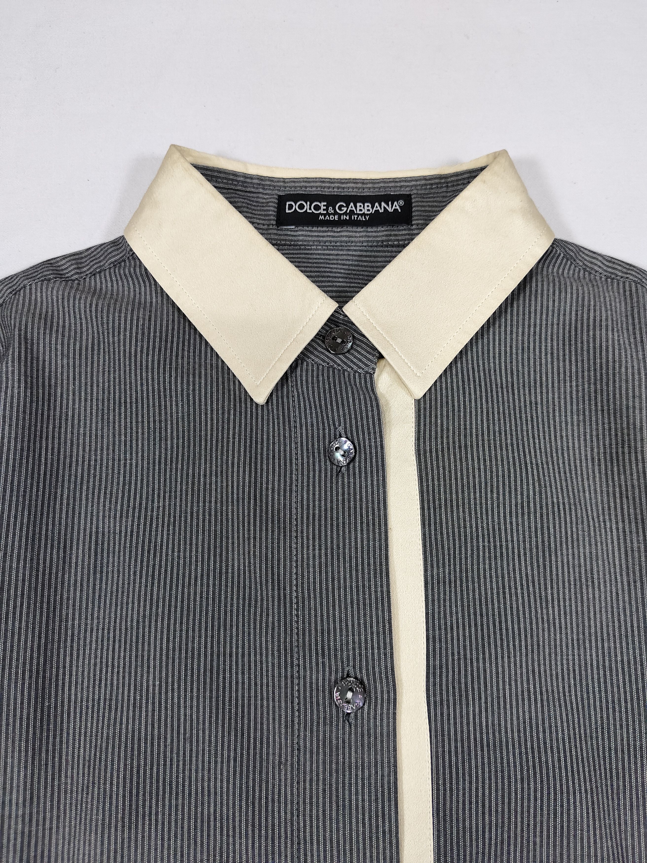 Dolce & Gabbana Dolce & Gabbana - Tailoring Pinstripe Contras Panel Shirt Size M / US 6-8 / IT 42-44 - 7 Thumbnail