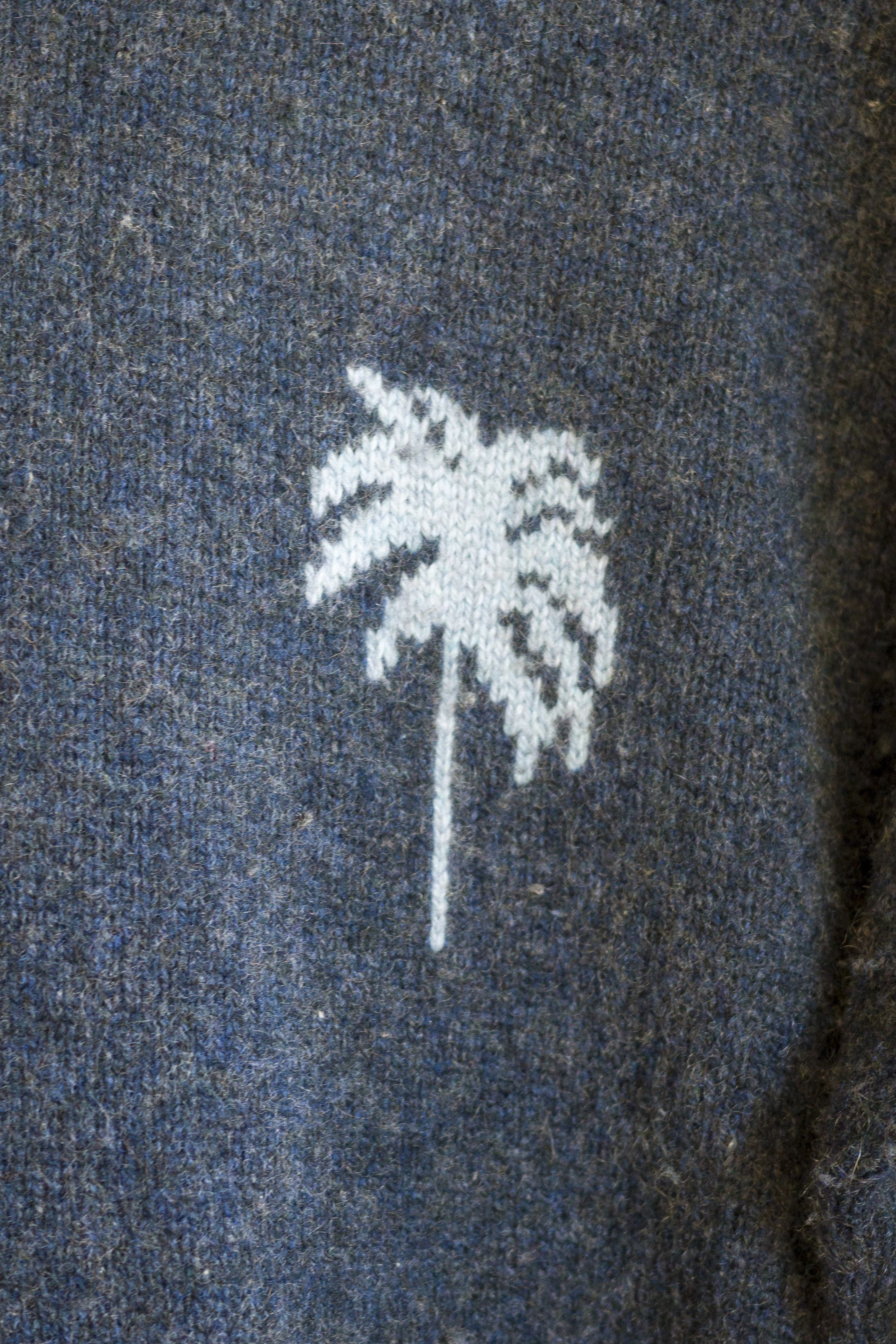 The Elder Statesman Intarsia Knit Cashmere Hoodie w/ Palm Tree Motif Size US XS / EU 42 / 0 - 3 Thumbnail