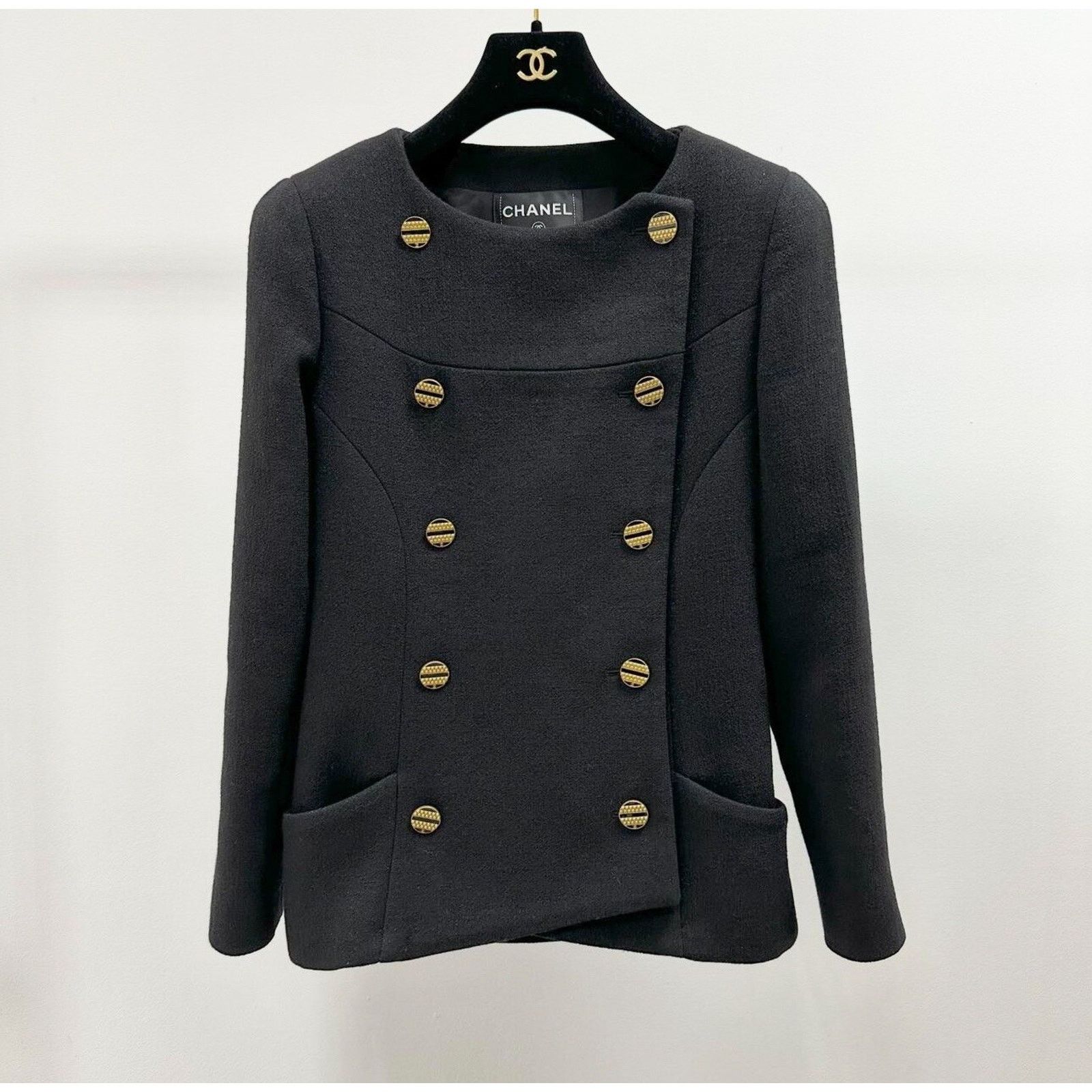Chanel NWOT CHANEL 19A Black Wool Jacket Blazer Sz.38 Size S / US 4 / IT 40 - 1 Thumbnail