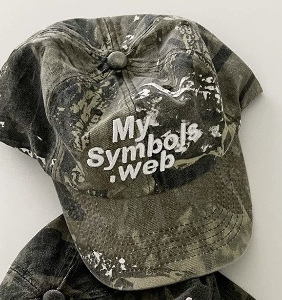Japanese Brand Utility military y2k dirty paint embroidery camouflage cap Size ONE SIZE - 2 Thumbnail