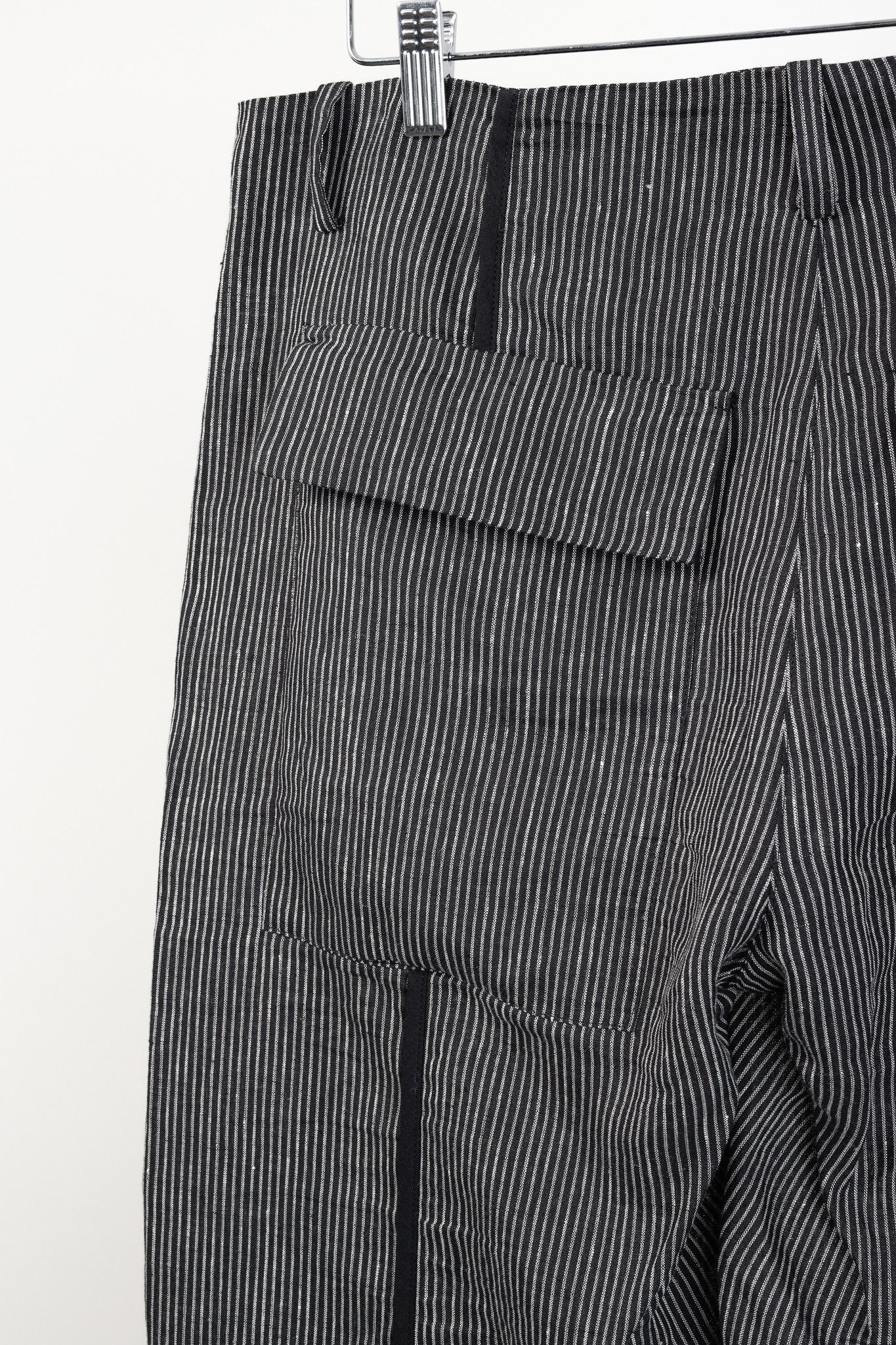 Annette Gortz Annette Gortz Solo Black Pinstripe-Linen Wide-Leg Pants Size 35" - 8 Thumbnail
