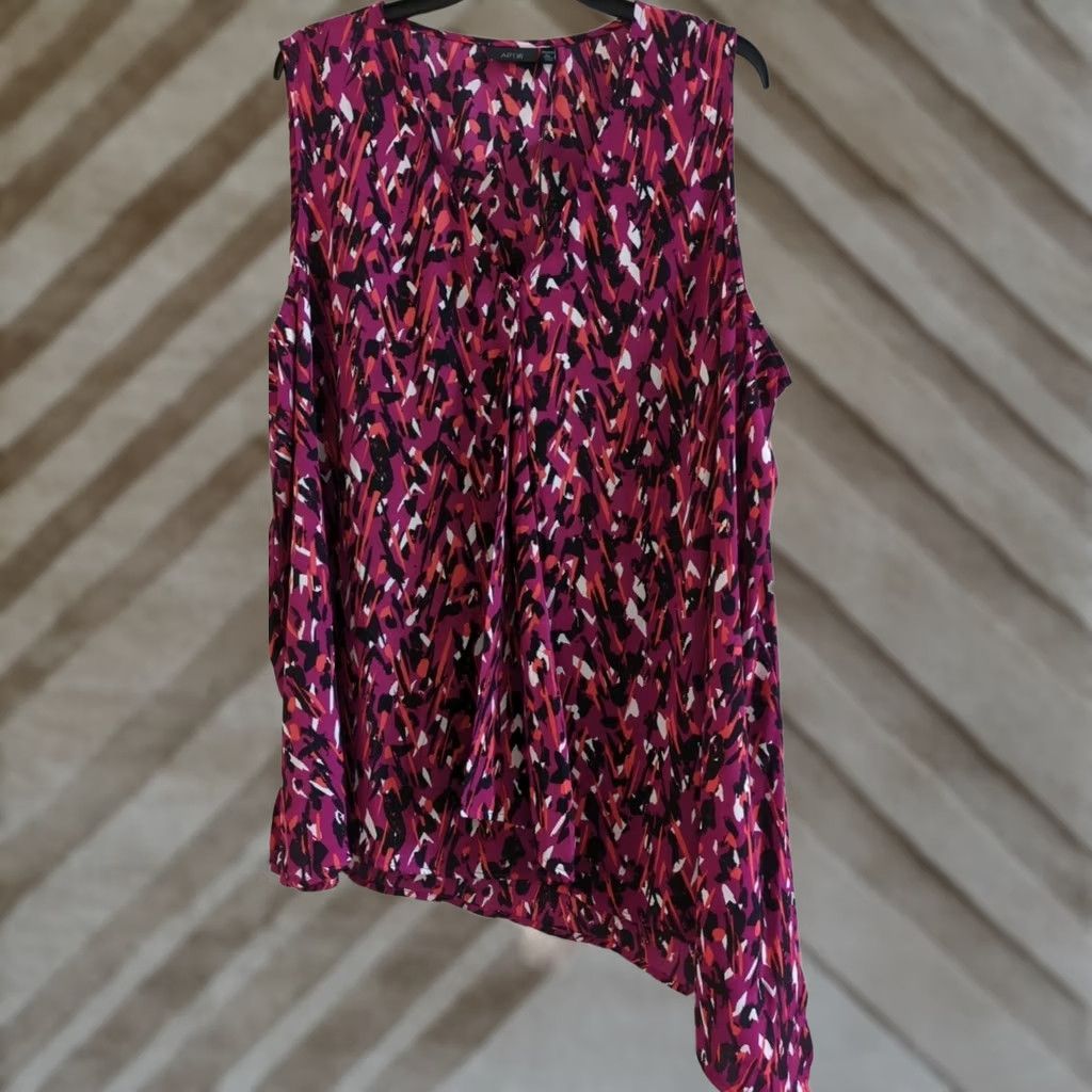 Apt. 9 Apt 9 Blouse Top Sleeveless 3XL NWT Womens Multicolor Draped Asymmetrical Pullover Shirt Ladies 3XL Women? Size XXL / US 16-18 / IT 52-54 - 1 Thumbnail