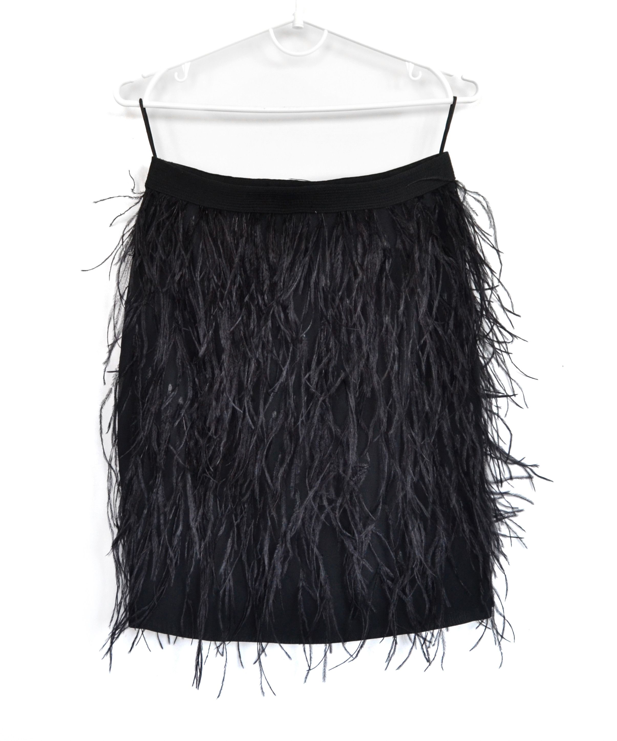 Versace Gianni Versace Skirt Feather Vintage 90s Black Runway Size 27" / US 4 / IT 40 - 1 Thumbnail