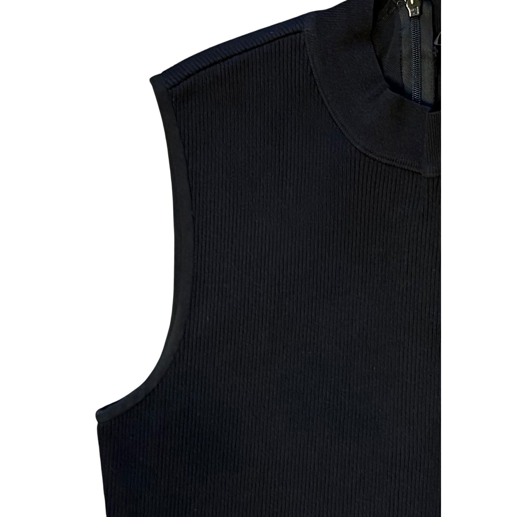 Halston Heritage $325 Halston Heritage 4 Stretch Knit Midi Dress Mock Neck Sl Size S / US 4 / IT 40 - 3 Thumbnail