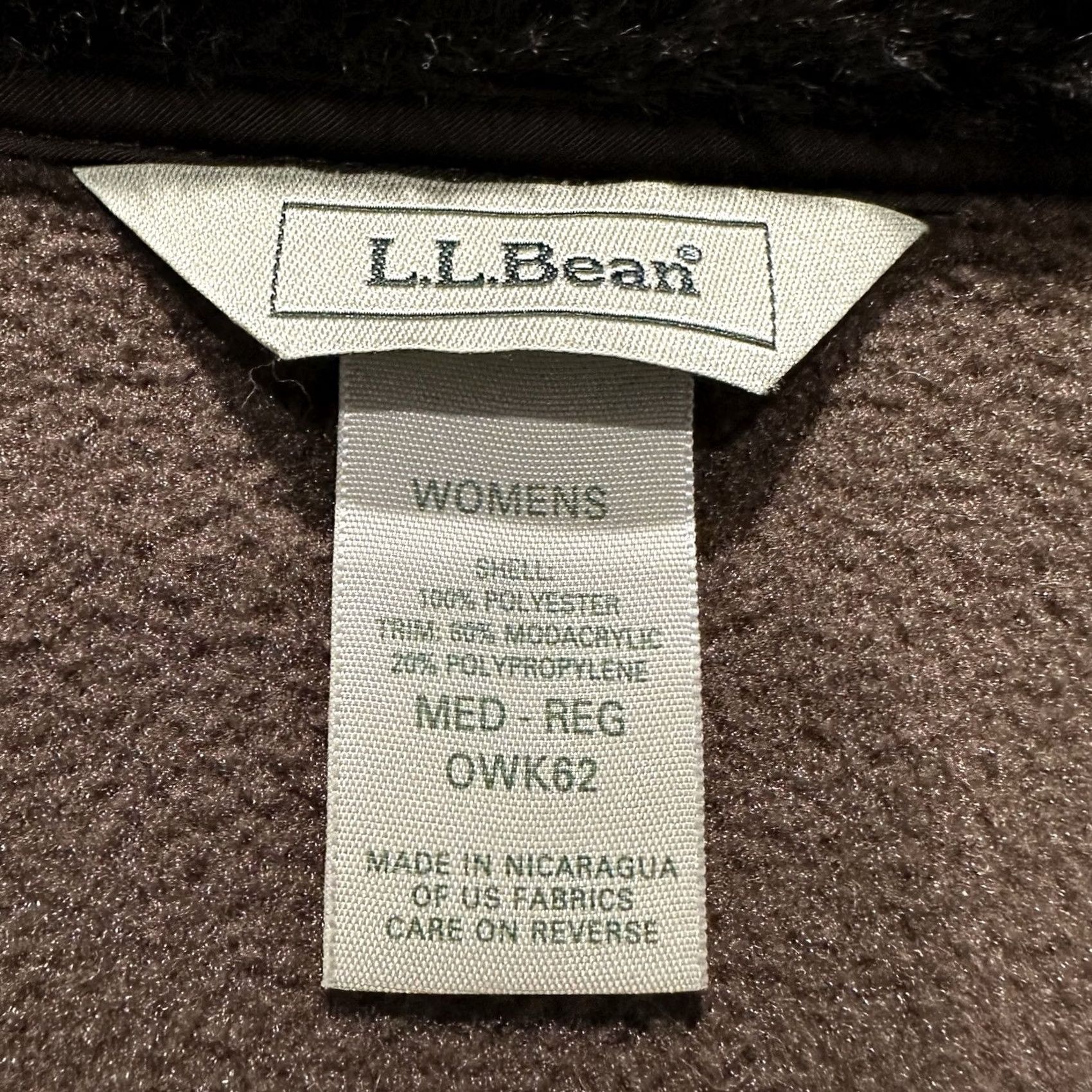 Vintage L.L. Bean Jacket Womens Medium Brown Full Zip Pockets Faux Fur Mock Neck OWK62 EUC Size M / US 6-8 / IT 42-44 - 4 Thumbnail