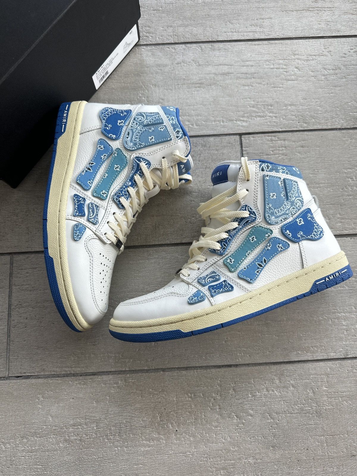 Amiri Amiri Skel-Top Hi Sneaker – Blue/White Size US 7 / EU 40 - 9 Thumbnail