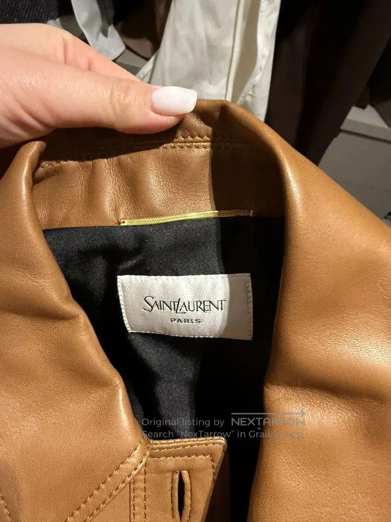 Saint Laurent Paris Saint Laurent Brown Leather Jacket. Size US M / EU 48-50 / 2 - 2 Thumbnail