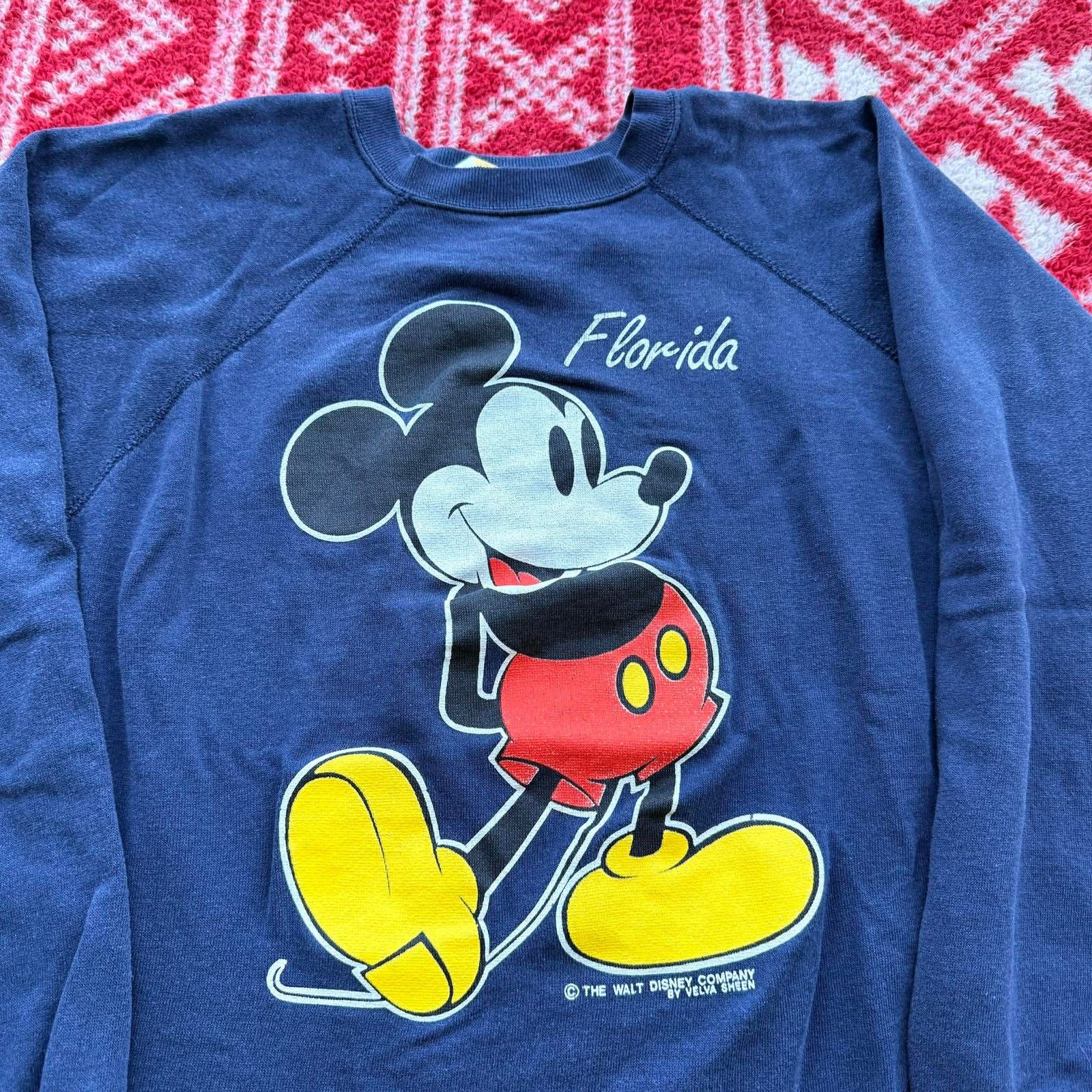 Velva Sheen VTG 80s Mickey Mouse Florida Sweatshirt Velva Sheen XL Size US XL / EU 56 / 4 - 9 Thumbnail
