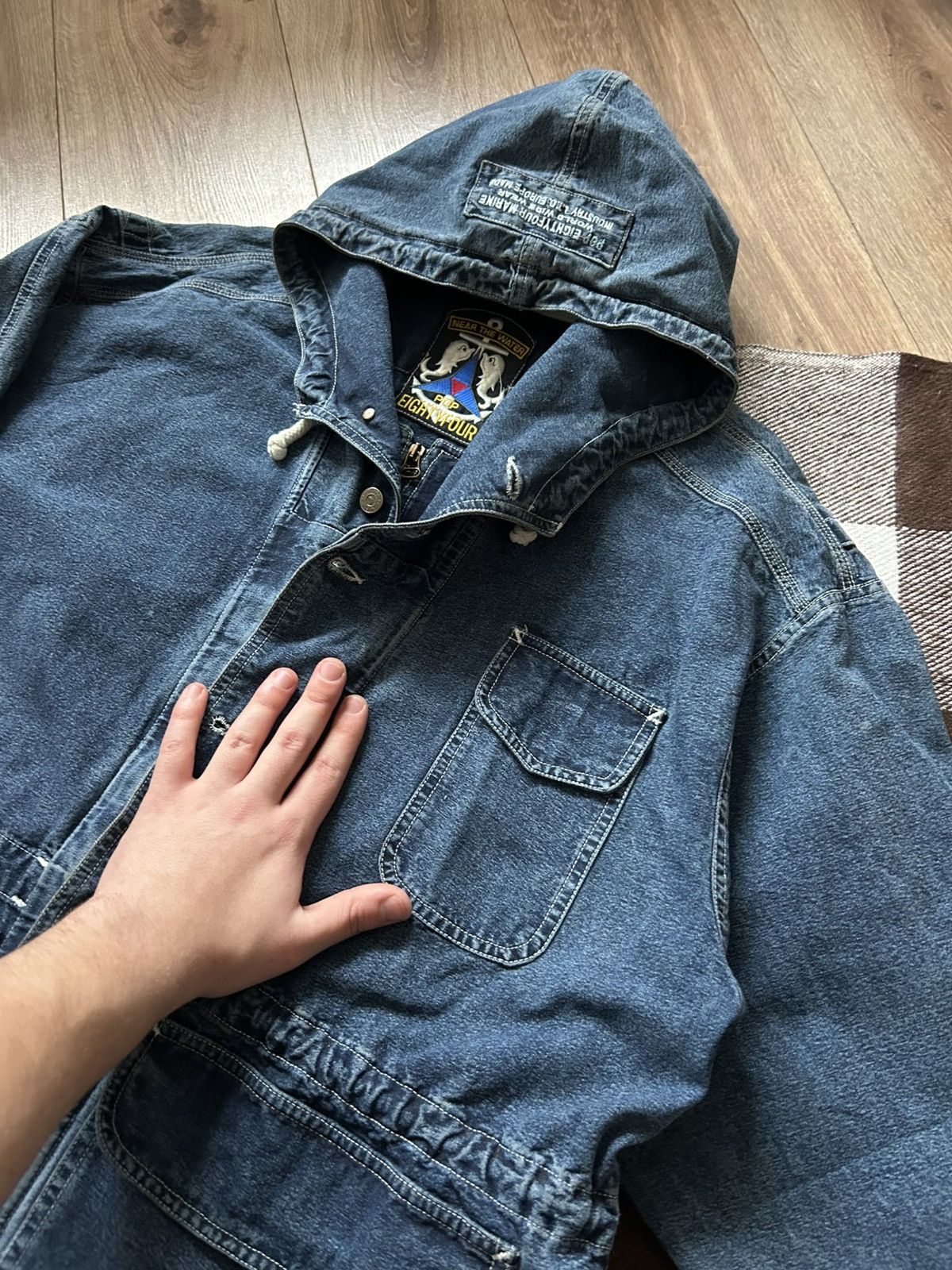 POP84 × Vintage Vintage Pop EightyFour marine denim 90s jacket very rare Size US M / EU 48-50 / 2 - 5 Thumbnail