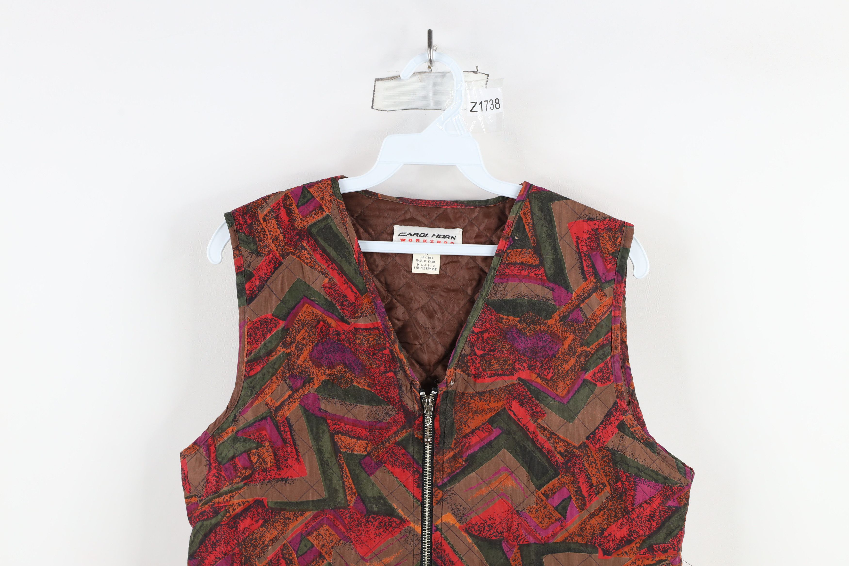 Vintage Vintage 90s Streetwear Silk Quilted Full Zip Vest Jacket Size S / US 4 / IT 40 - 2 Thumbnail