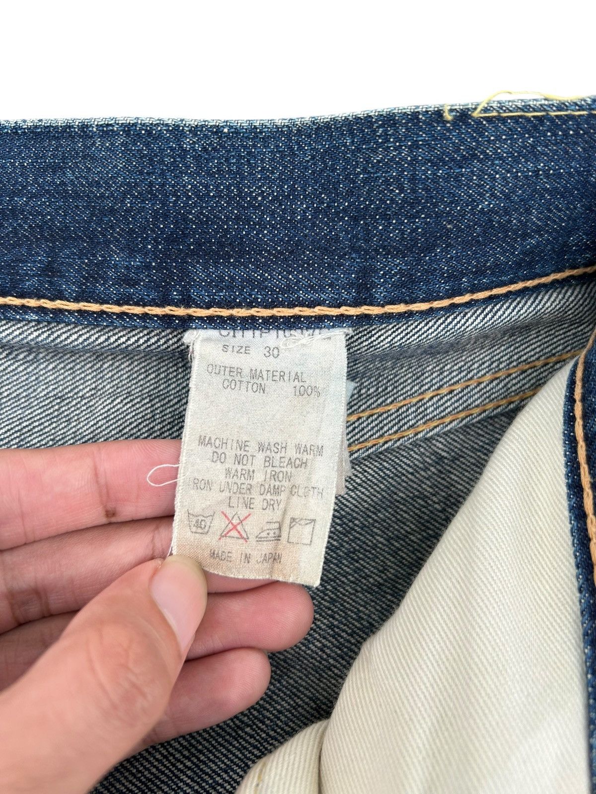 Kapital Vintage Japanese Brand CINAME Selvedge Distressed Denim Jean Size US 32 / EU 48 - 9 Thumbnail