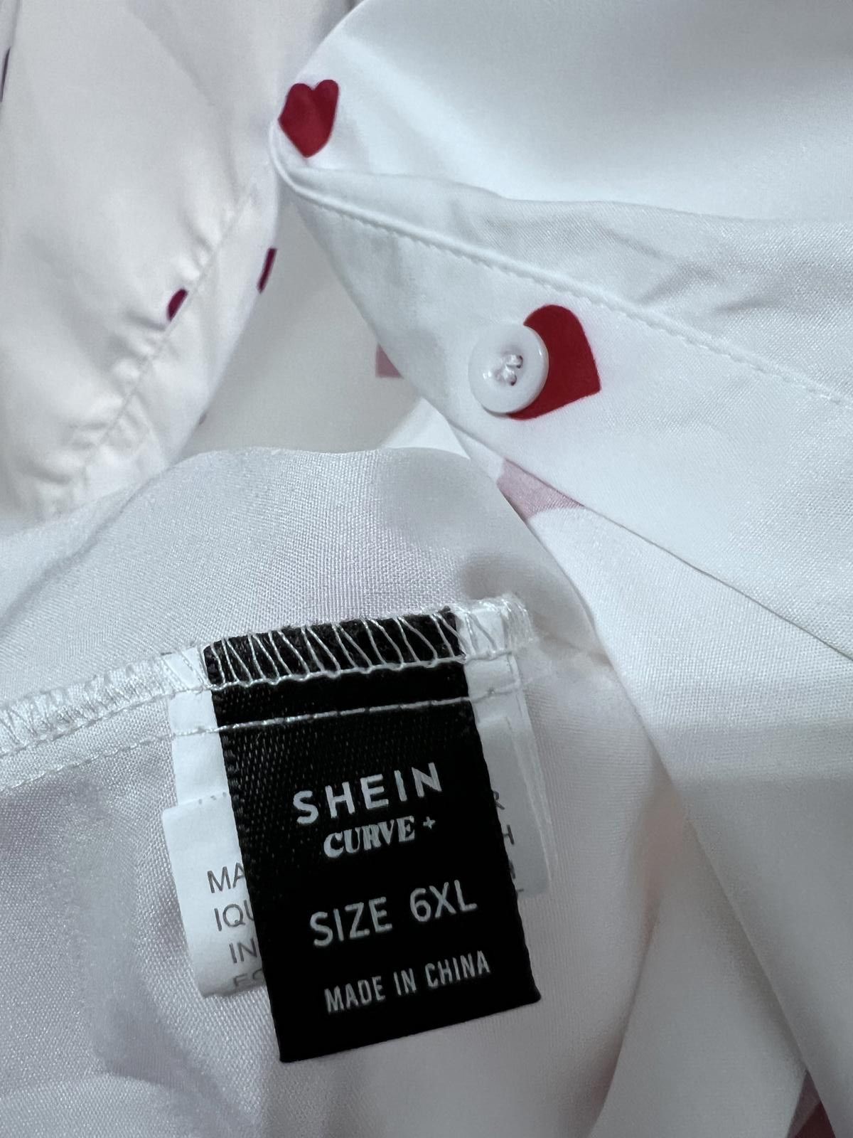Other Shein Curve White Shirt with Red Heart Print – Size 6XL Size 4XL / US 24-26 - 4 Thumbnail