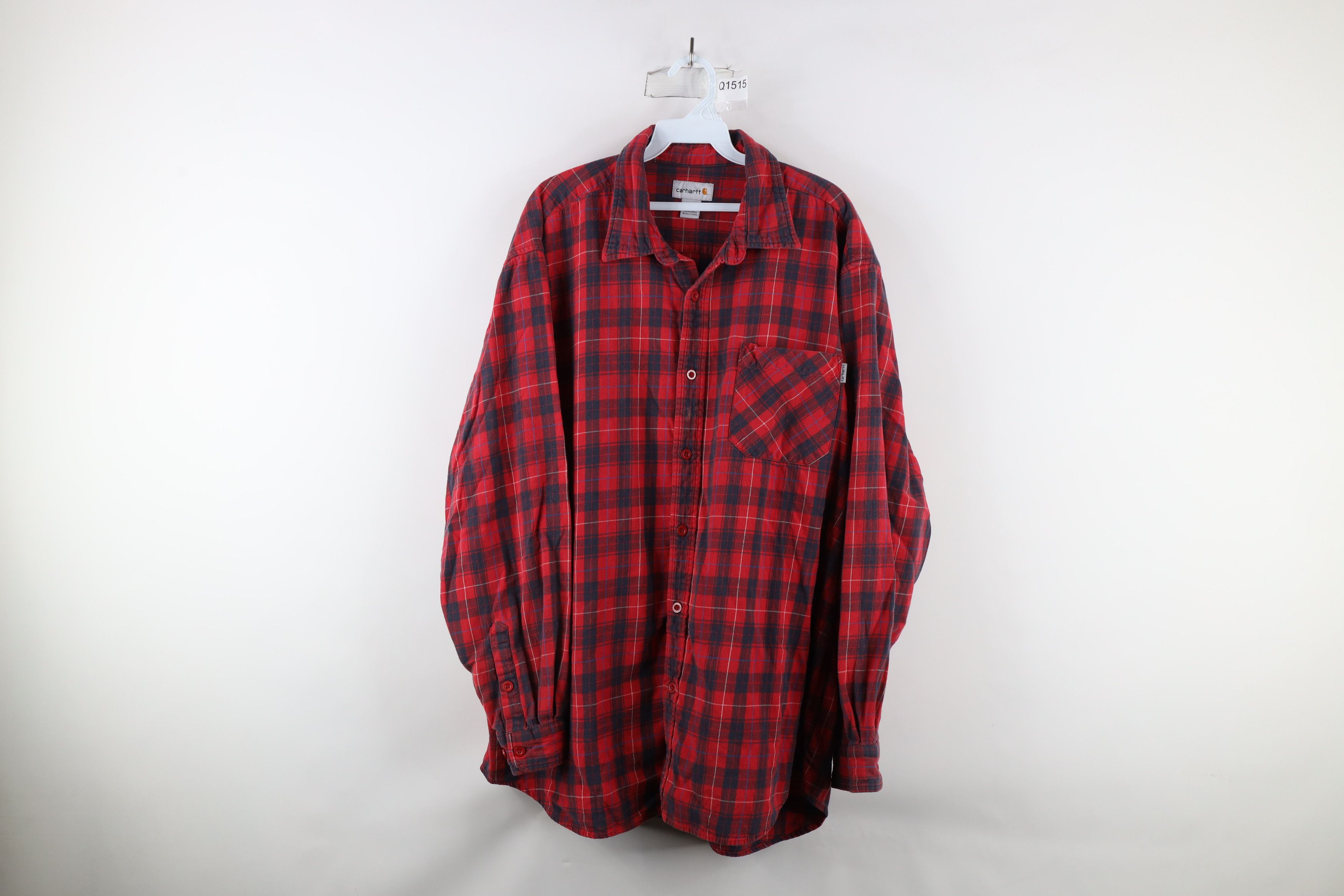 Carhartt × Vintage Vintage Carhartt Spell Out Collared Flannel Button Shirt Size US XXL / EU 58 / 5 - 1 Thumbnail