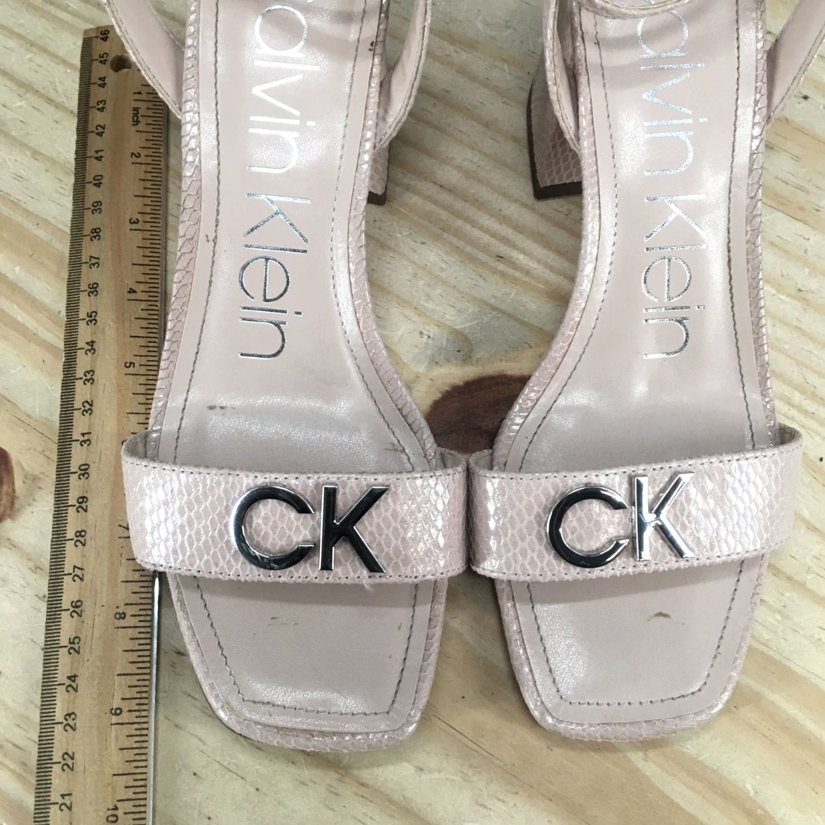 Calvin Klein Calvin Klein Collection Heels Womens 8.5 M Chemina Ankle Straps Buckle Pink Faux Leather Size US 9 / IT 39 - 7 Thumbnail