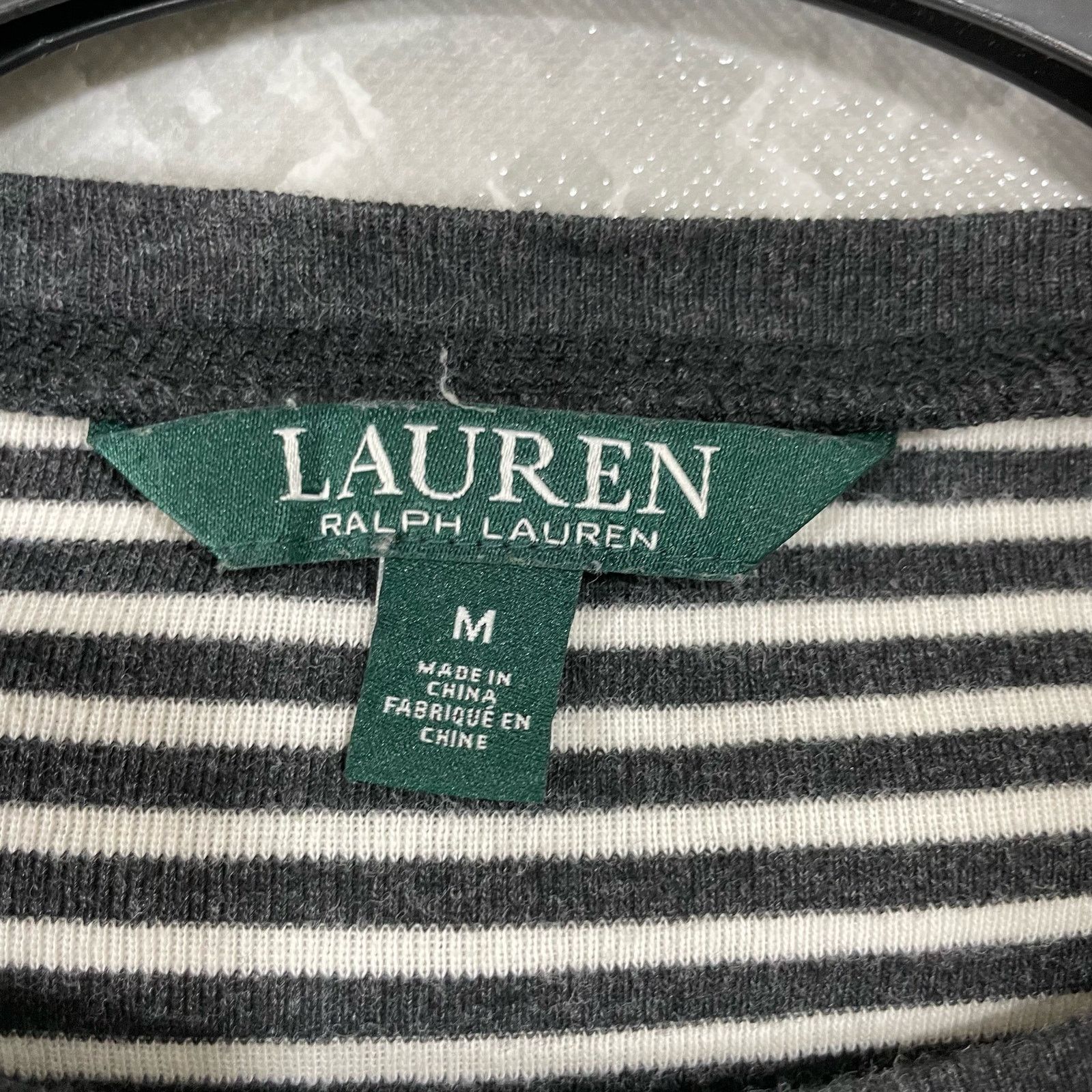 Lauren Ralph Lauren Lauren Ralph Lauren Gray Striped Leather Patches Top -Medium Size M / US 6-8 / IT 42-44 - 3 Thumbnail