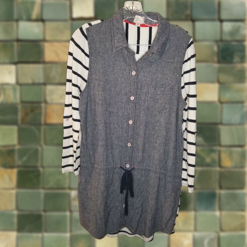 Vintage 9-H15 STCL Womens Shirt Dress Long Sleeve Button Up Size M Blue White Size M / US 6-8 / IT 42-44 - 1 Thumbnail