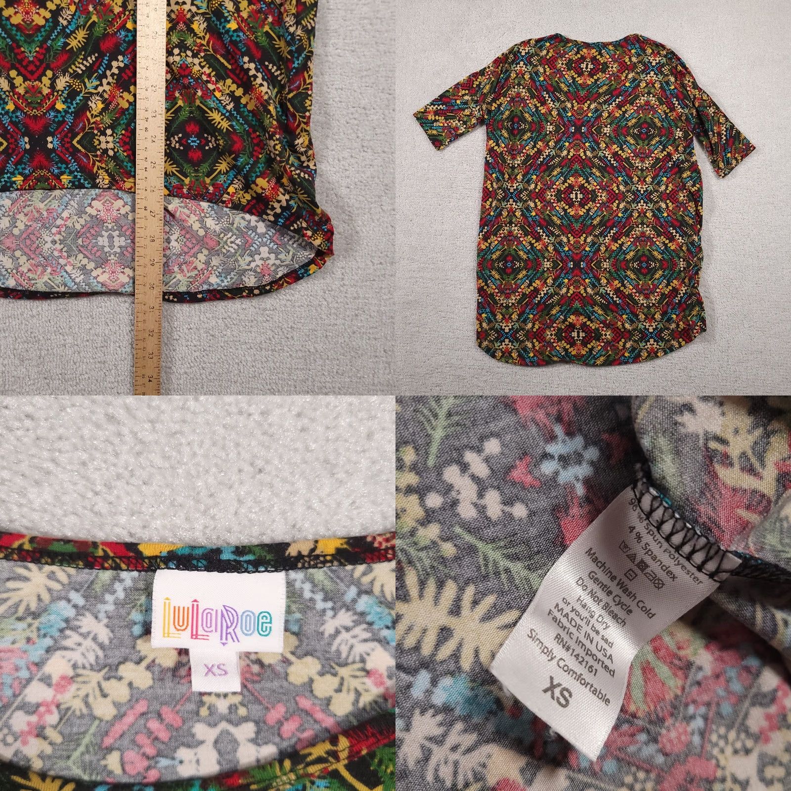 Vintage Lularoe Irma Tunic Shirt Women's XS Floral Boho Short Sleeve High Low USA T-Shirt Size XS / US 0-2 / IT 36-38 - 8 Thumbnail