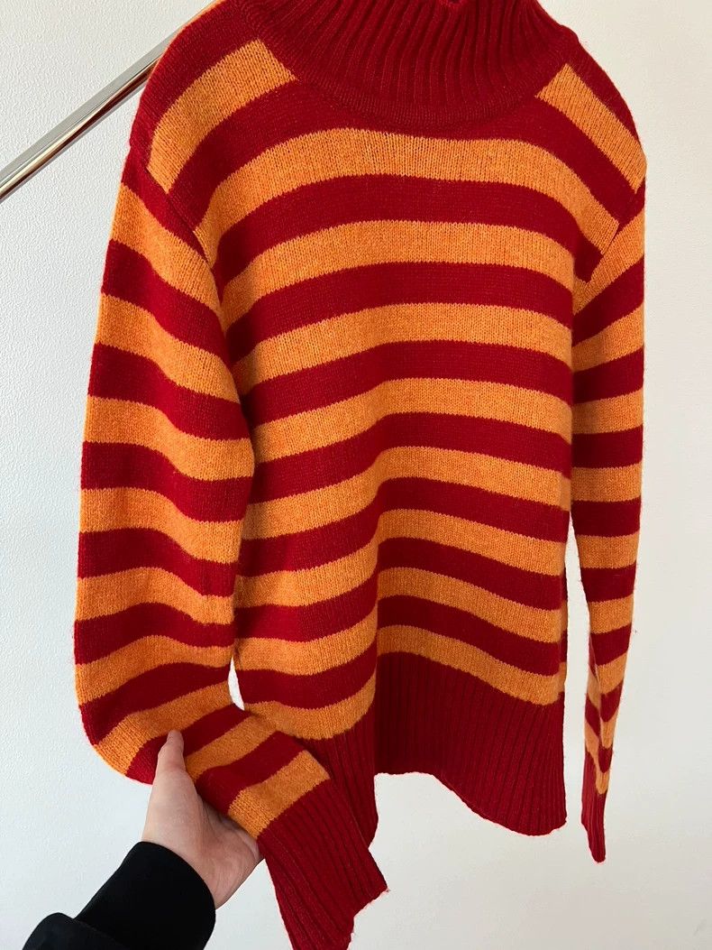 Dries Van Noten dries van noten Orange striped wool sweater 2503-Nextarrow Size US M / EU 48-50 / 2 - 4 Thumbnail