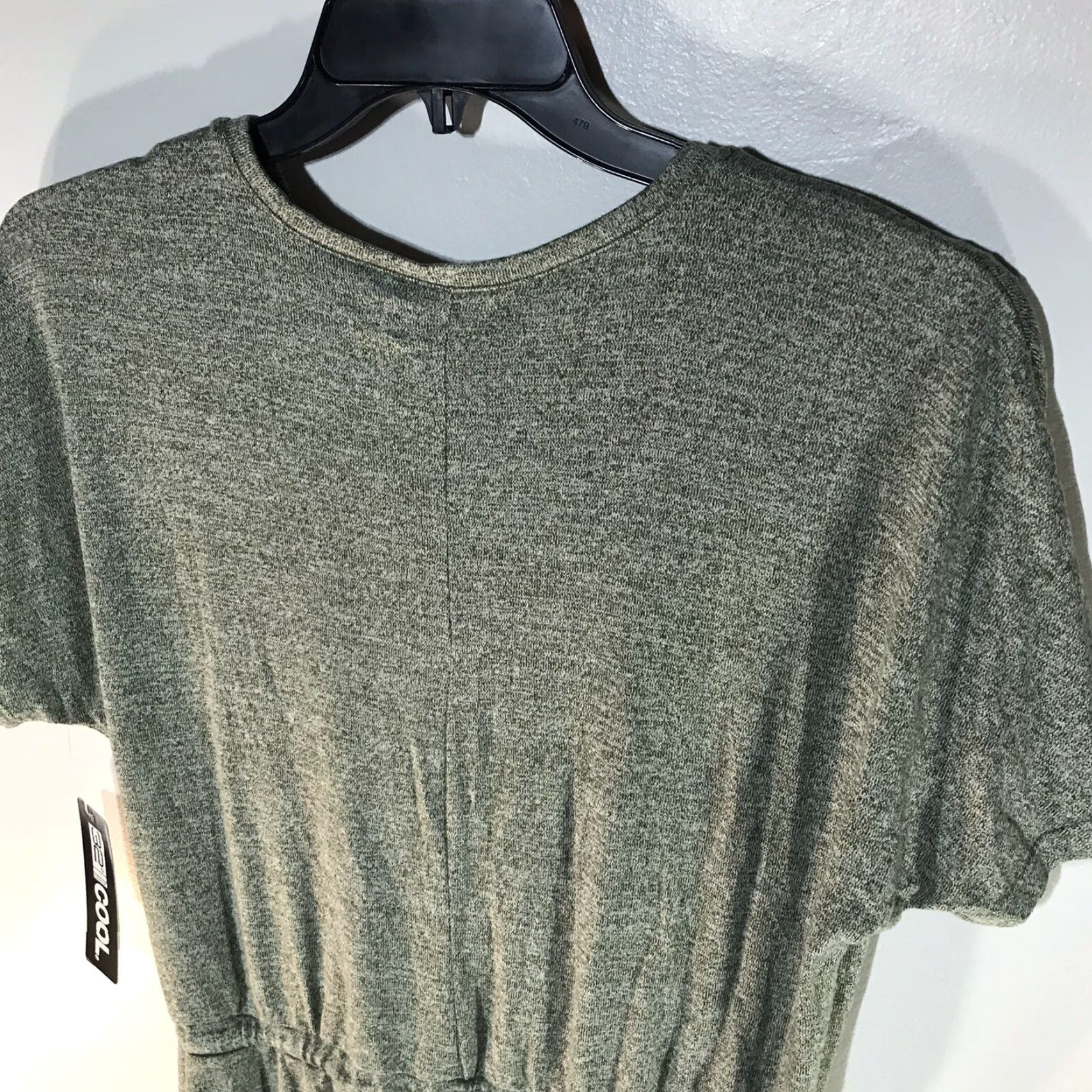 Vintage 32 Cool Green Jumper Womens Size M New Marled Knit V-Neck Short Sleeve One-Piece Jumpsuit Regular Fit Studio Bohemian Modern City Casual Dress Size M / US 6-8 / IT 42-44 - 6 Thumbnail