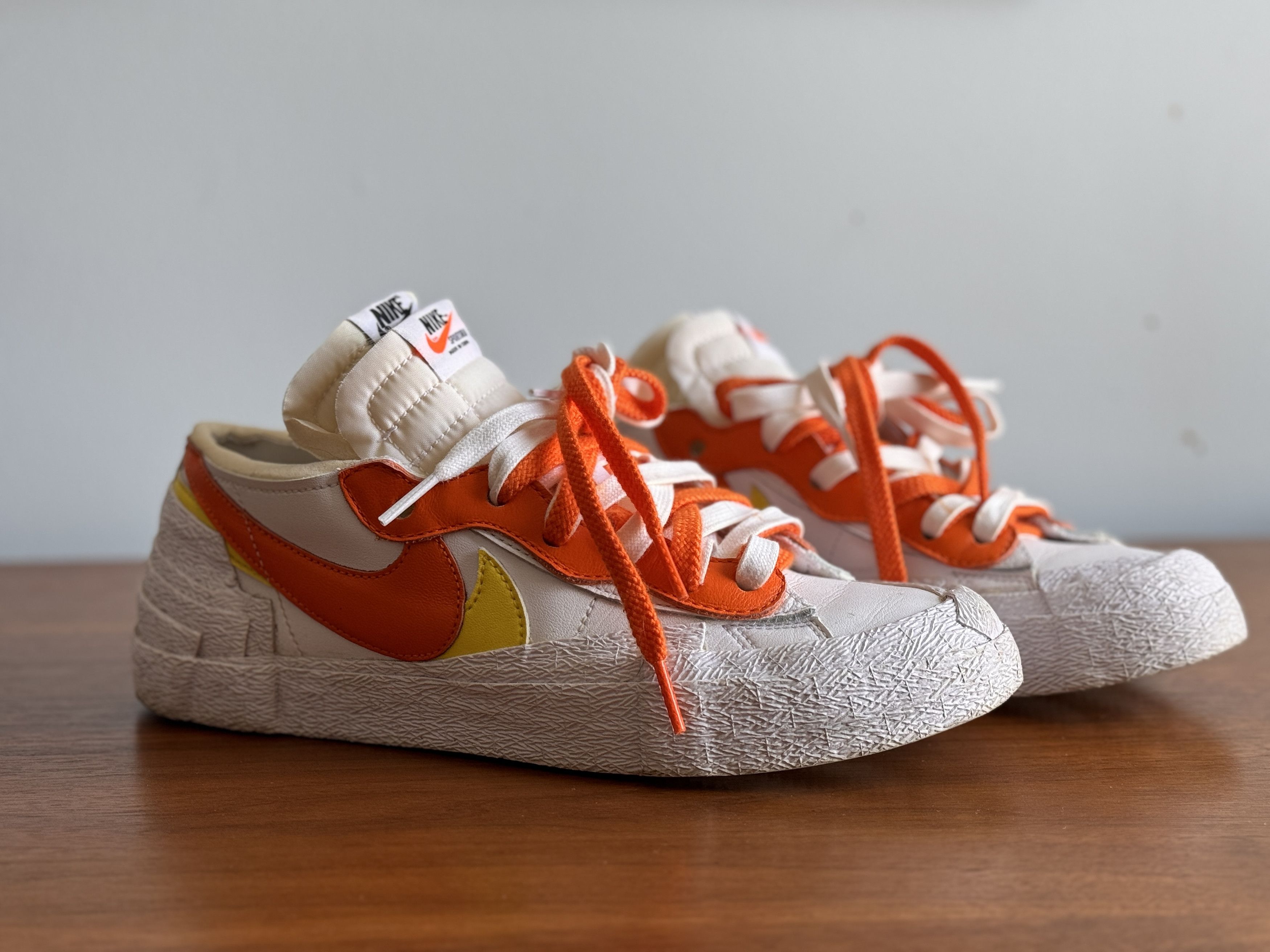 Nike × Sacai Nike x Sacai blazer low “white magma orange” Size US 7.5 / EU 40-41 - 1 Thumbnail
