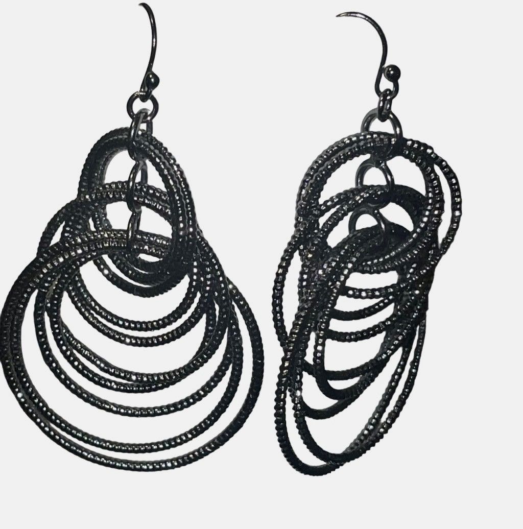 Vintage Lia Sophia Chrome Metallic Voltage Earrings Size ONE SIZE - 4 Thumbnail
