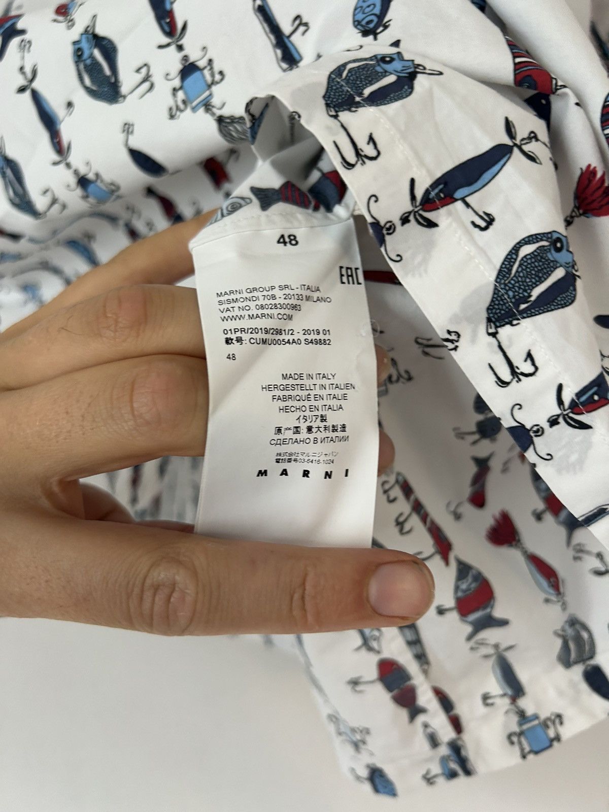 Marni Fish Print Bowling Shirt Size US M / EU 48-50 / 2 - 10 Thumbnail