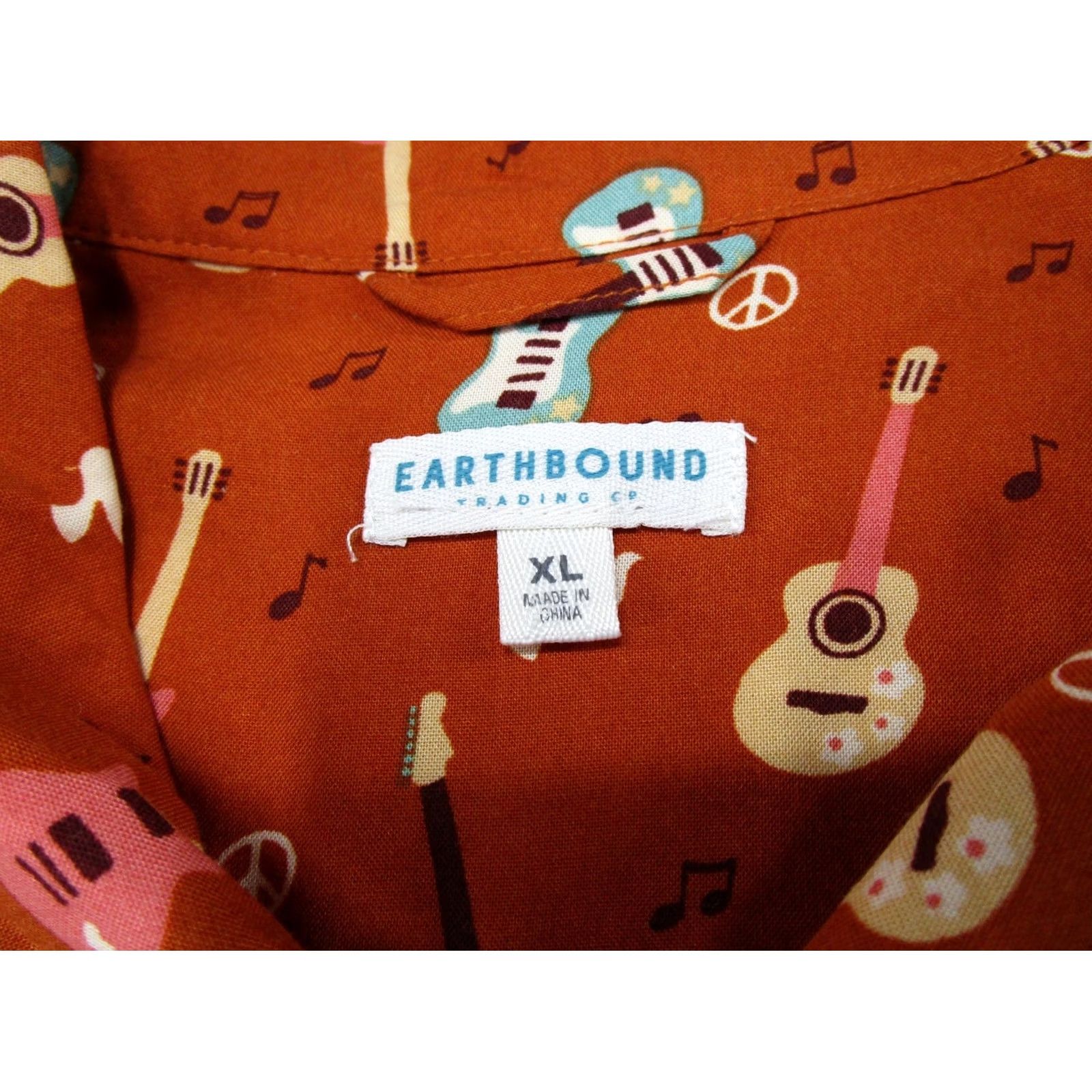 CO Earthbound Button Up Short Sleeve Shirt XL Multicolor Cotton AOP All Over Print Life Bohemian Hippie Hipster Mens Shirt Size US XL / EU 56 / 4 - 2 Thumbnail