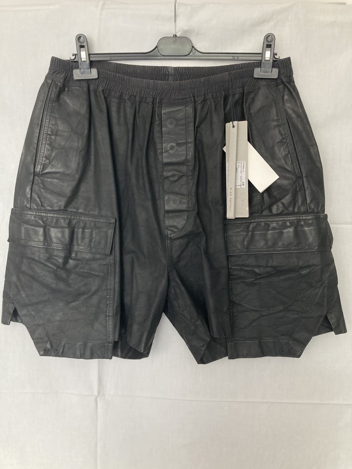 Rick Owens SS16 Cyclops Leather Mega Shorts Black 46 | Grailed