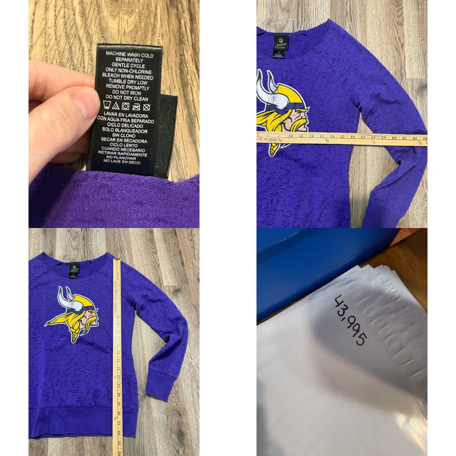 NFL VINTAGE NFL Team Apparel Shirt Juniors Size Medium Purple White Yellow Minnesota Vikings Size M / US 6-8 / IT 42-44 - 8 Thumbnail