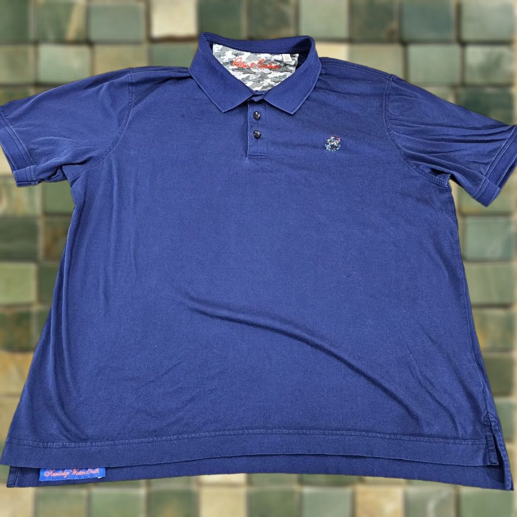Robert Graham Robert Graham Polo Shirt Mens 2XL XXL Blue Skull Rose Knit Comfort Stretch Shirt Size US XXL / EU 58 / 5 - 1 Thumbnail