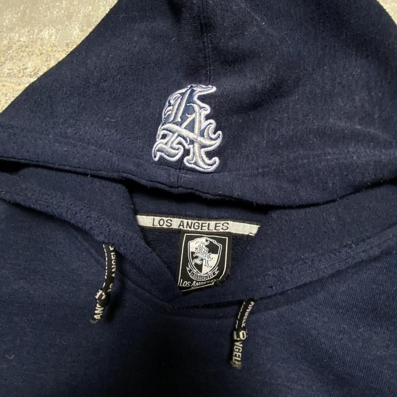 Japanese Brand 00s Los Angeles Embroidered Hoodie Navy XL Size US XL / EU 56 / 4 - 6 Thumbnail