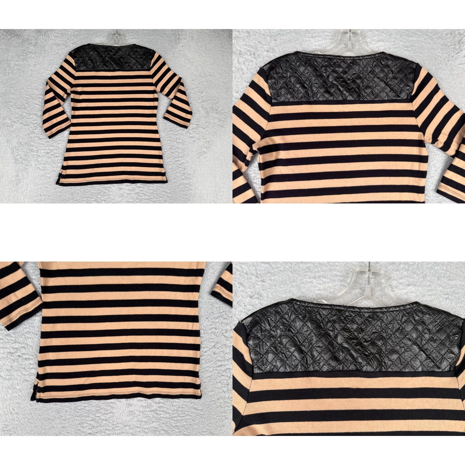 Tommy Hilfiger Tommy Hilfiger Polo Shirt Women Small Beige Stripe 3/4 Sleeve Cotton Leather Shirt Women Small Beige Stripe 3/4 Sleeve Cotton Leather Size S / US 4 / IT 40 - 9 Thumbnail