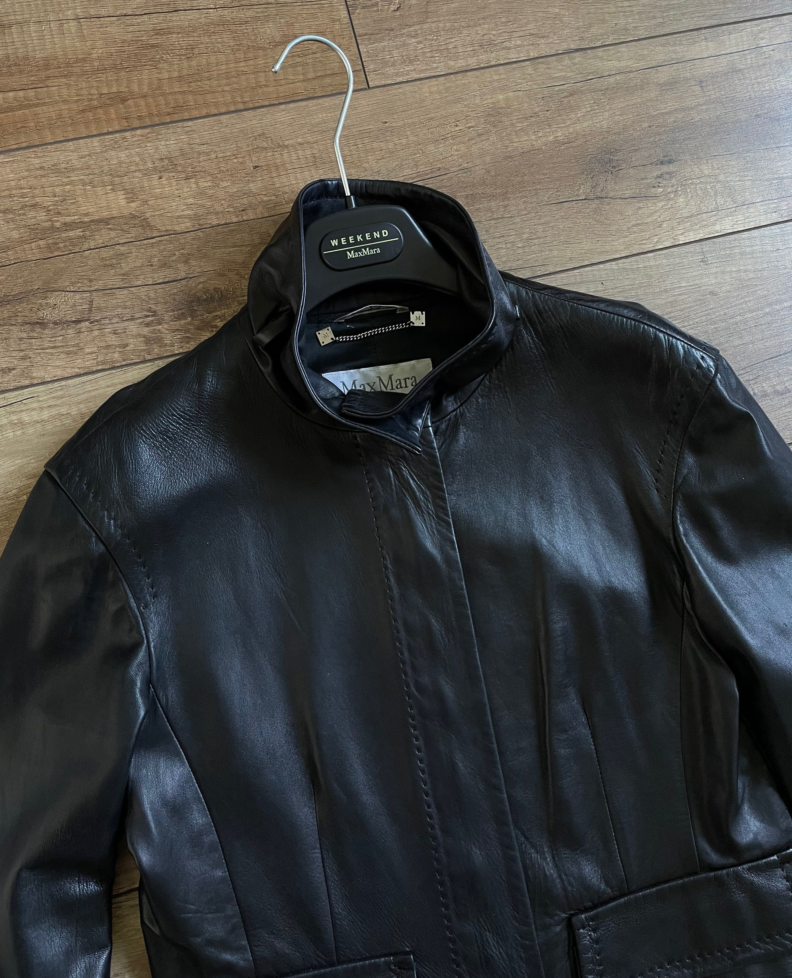 Max Mara Max Mara Black Leather Bomber Jacket Size M / US 6-8 / IT 42-44 - 6 Thumbnail