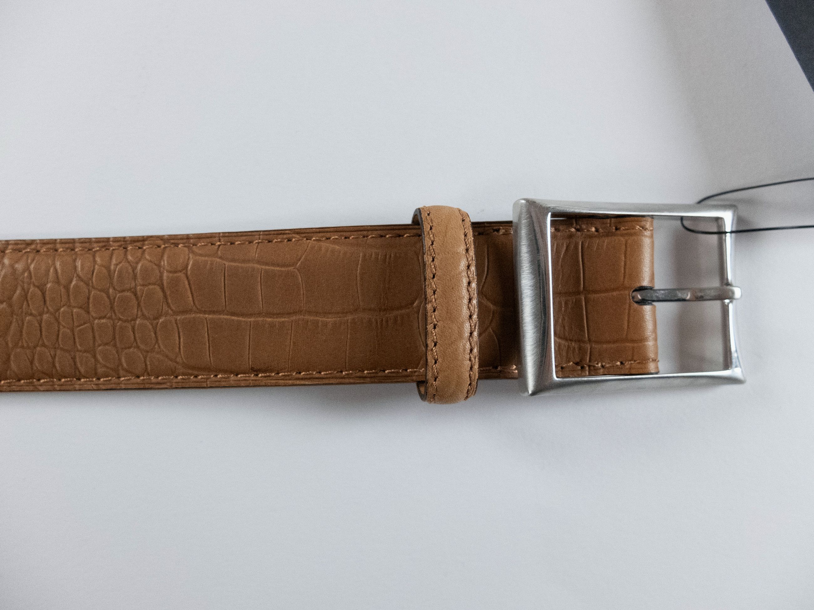 Berluti BERLUTI Paris brown croc embossed leather dress belt Size 80 Size 32 - 3 Thumbnail