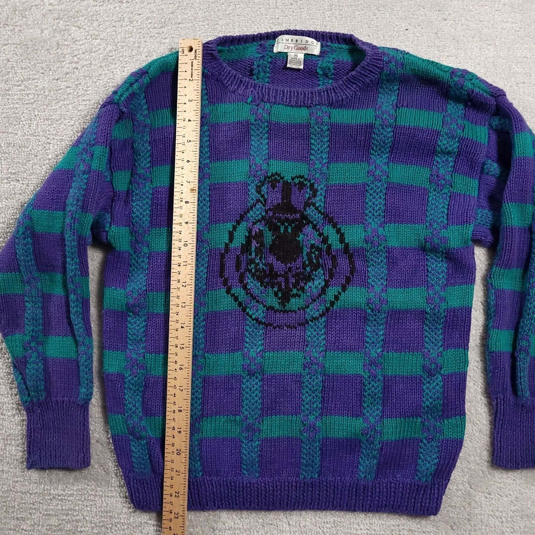 Vintage VINTAGE Cambridge Dry Goods Sweater Womens M Purple Green Crewneck 80s Size M / US 6-8 / IT 42-44 - 5 Thumbnail