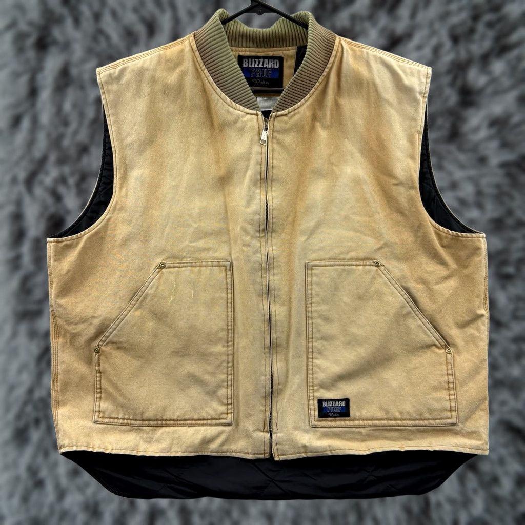 Walls VINTAGE Walls Blizzard Pruf Vest Men 2XL Brown Canvas Insulated Quilted Lined Zip Workwear Jacket/Coat Mid-Length Outdoors Mens Size US XXL / EU 58 / 5 - 1 Thumbnail